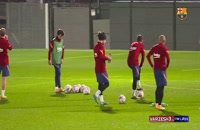 تمرینات آماده سازی بازیکنان بارسلونا با حضور ستاره های تیم