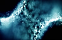 ویدیو فوتیج ذرات چراغهای آبی در فضای
