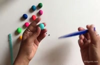 آموزش ویدیویی ساخت هزارپا با خمیر بازی رنگی برای بچه ها