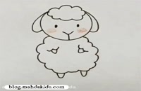 آموزش نقاشی گوسفند و کاکتوس ساده