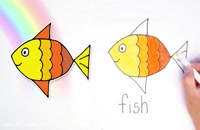 آموزش نقاشی به کودکان این قسمت نقاشی ماهی