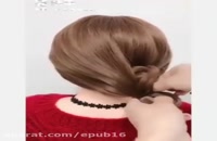 آموزش شینیون جذاب برای موهای کوتاه
