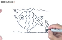 آموزش روش کشیدن نقاشی ساده ماهی کوچولو