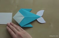آموزش قدم به قدم اوریگامی ساخت ماهی با کاغذ برای بچه ها