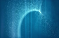 ذرات کمان آبی شناور در فضا