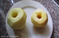 آموزش ژله دو رنگ با سیب