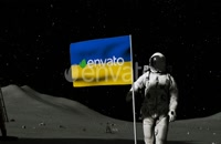 پروژه آماده افترافکت نمایش لوگو روی پرچم در کره ماه