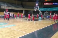گرم کردن تیم ملی بسکتبال ایران پیش از دیدار تدارکاتی
