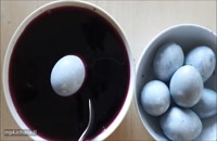 آموزش رنگ کردن تخم مرغ هفت سین به رنگ آبی