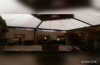 پوشش خیمه ای سقف تالار-زیباترین سقف خیمه ای کافه رستوران-جدیدترین سقف خیمه ای حیاط رستوران09380039391