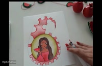 آموزش نقاشی شب یلدا دخترانه