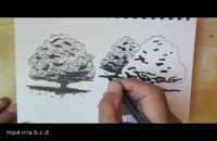طراحی درخت با ماژیک یا مداد رنگی