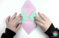 آموزش ویدیویی ساخت اوریگامی پاکت نامه بدون نیاز به چسب
