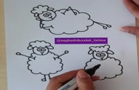 آموزش ترفندهای کشیدن یک گوسفند زیبا برای کودکان