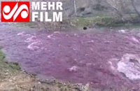 آب رودخانه نمچ در کرمان طی یک پدیده قرمز شد