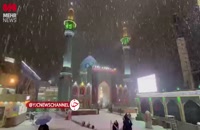 تصاویری زیبا از بارش شبانه برف در امامزاده صالح(ع) تهران