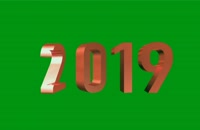 پرده سبز عدد سه بعدی 2019