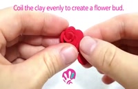 آموزش روش ساخت گل رز زیبا با استفاده از خمیر رنگی