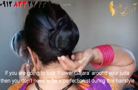 کلیپ آموزش آرایش مو به سبک هندی  + دیزاین مو