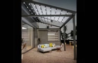 سقف سایبان برقی کافه رستوران- سایبان برقی کافی شاپ- پوشش متحرک باغ رستوران