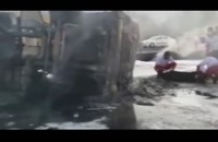 واژگونی و انفجار تانکر سوخت در جاده دماوند