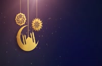 پس زمینه آبی نمادهای ماه مبارک رمضان