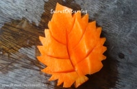 آموزش میوه آرایی - ساخت برگ با هویج