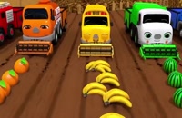 کارتون ماشینی اتوبوس های کوچولو : یادگیری رنگ ها و میوه ها